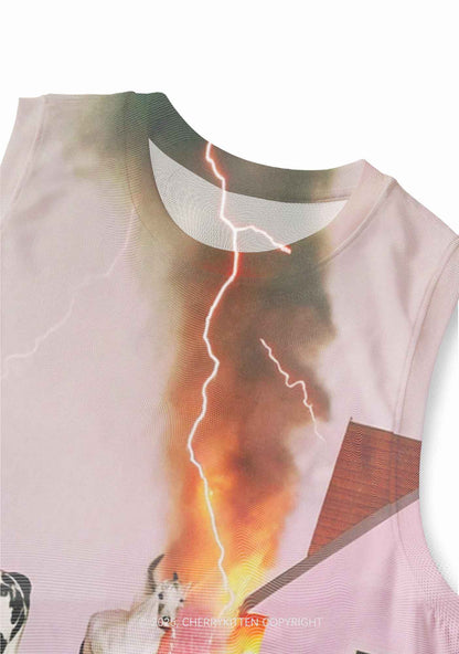 Pony Cow Y2K Mesh Muscle Tank Cherrykitten