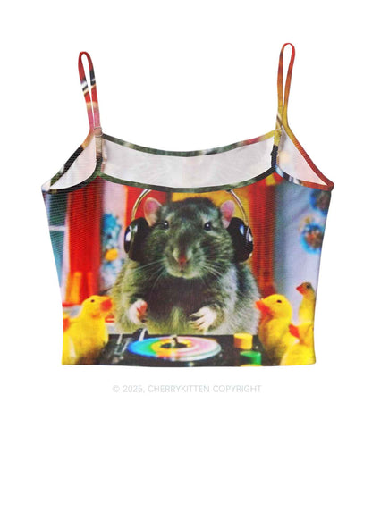 DJ Rat Duck Y2K Mesh Cami Tank Cherrykitten