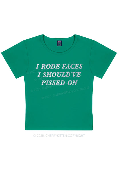 Glitter I Rode Faces Y2K Baby Tee Cherrykitten