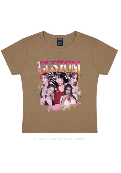 Custom Lesbian Text Pride Y2K Baby Tee Cherrykitten