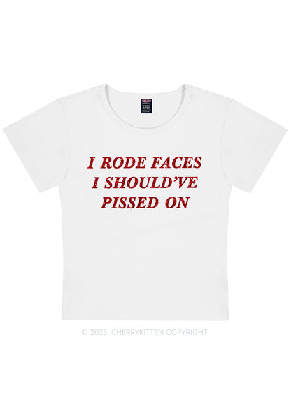 Glitter I Rode Faces Y2K Baby Tee Cherrykitten