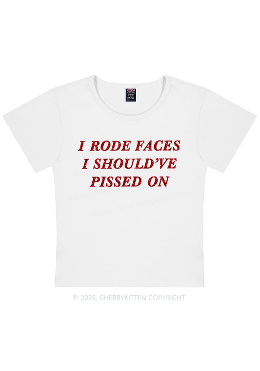 Glitter I Rode Faces Y2K Baby Tee Cherrykitten