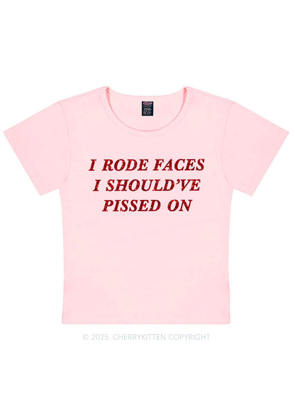 Glitter I Rode Faces Y2K Baby Tee Cherrykitten