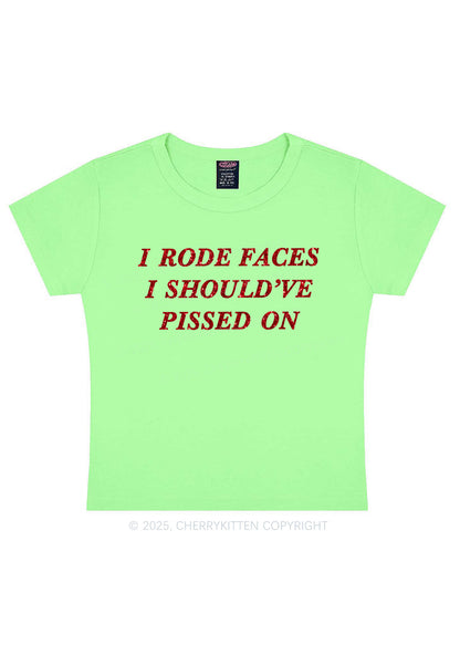 Glitter I Rode Faces Y2K Baby Tee Cherrykitten