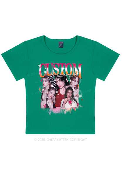 Custom Lesbian Text Pride Y2K Baby Tee Cherrykitten