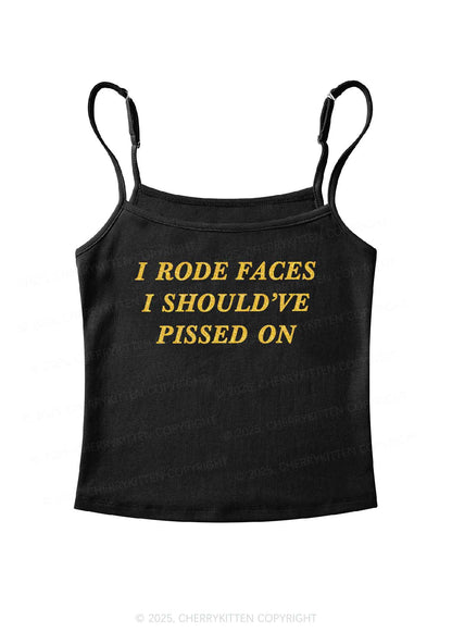 Glitter I Rode Faces Y2K Spaghetti Strap Cami Cherrykitten
