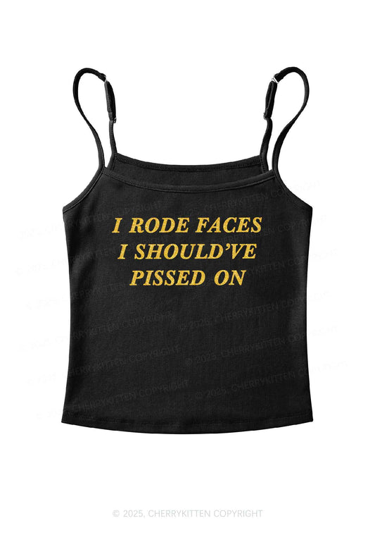 Glitter I Rode Faces Y2K Spaghetti Strap Cami Cherrykitten