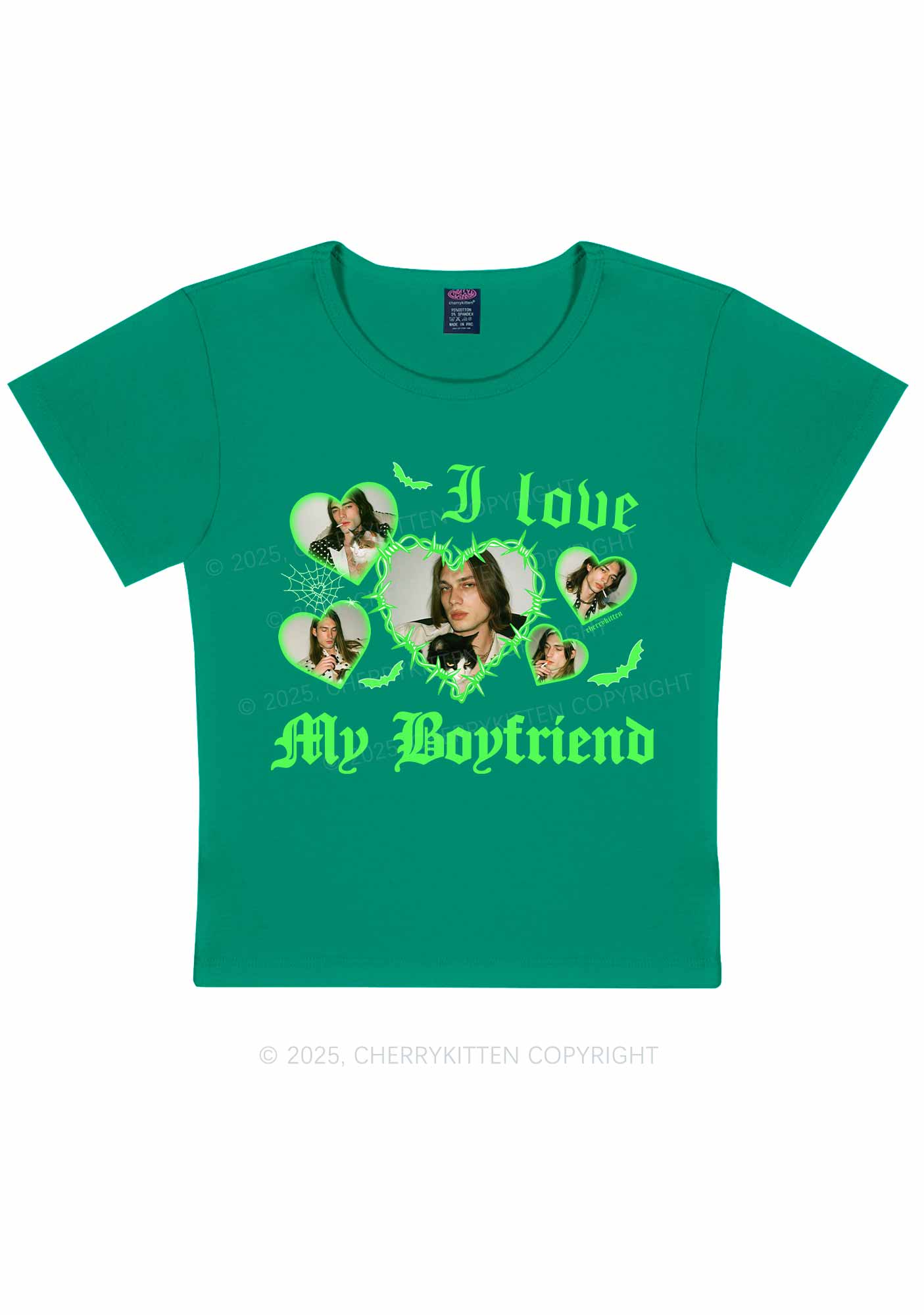 Custom Halloween Girlfriend Photos Y2K Baby Tee Cherrykitten