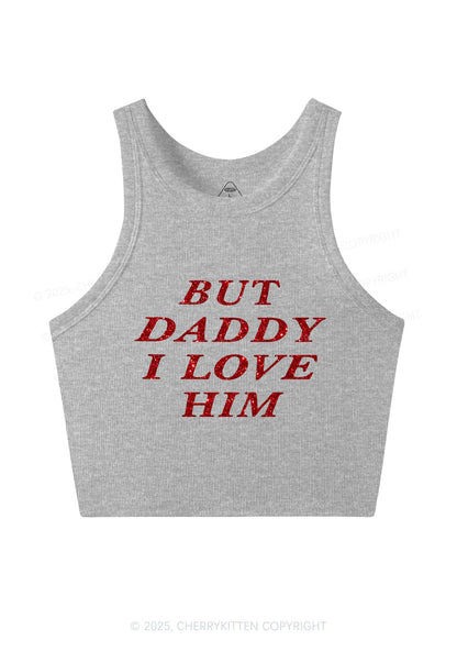 Glitter But Daddy I Love Him Y2K Crop Tank Top Cherrykitten