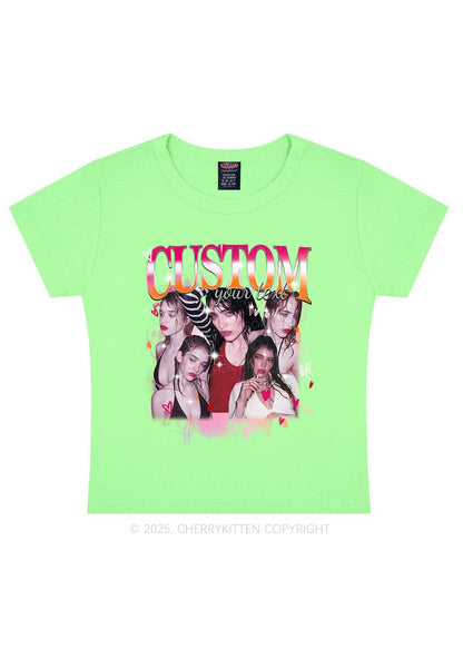 Custom Lesbian Text Pride Y2K Baby Tee Cherrykitten