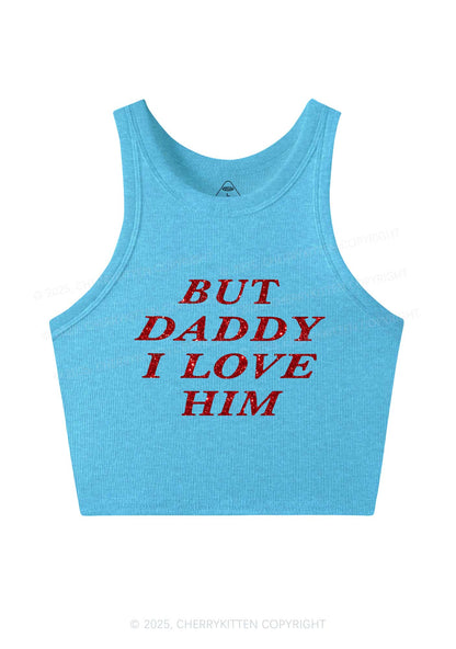 Glitter But Daddy I Love Him Y2K Crop Tank Top Cherrykitten