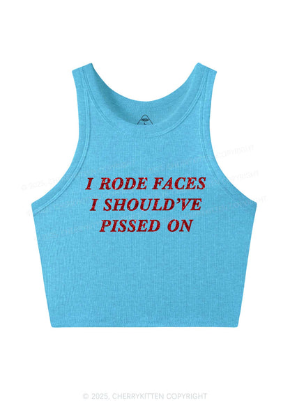 Glitter I Rode Faces Y2K Crop Tank Top Cherrykitten