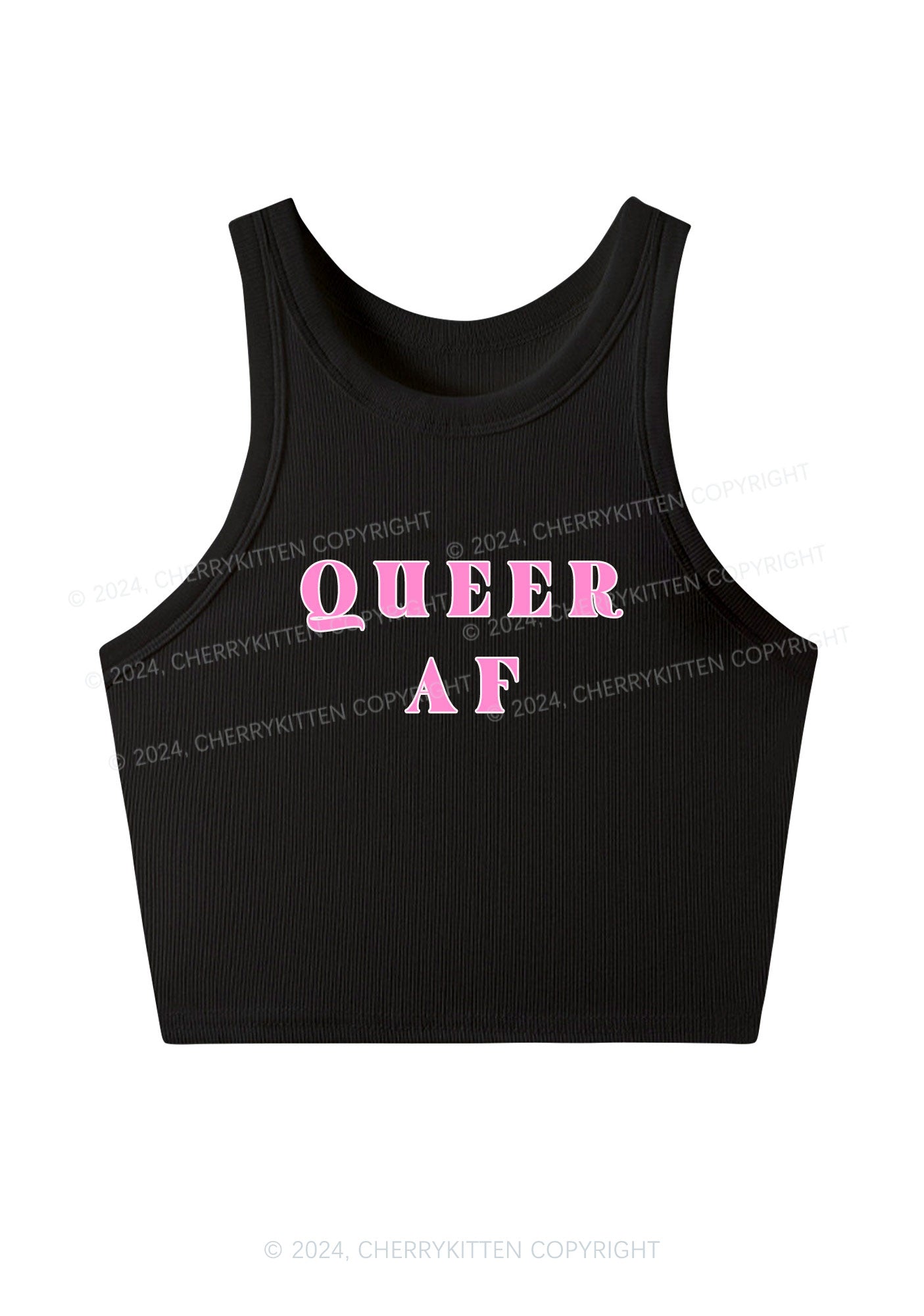 Queer AF Y2K Crop Tank Top Cherrykitten