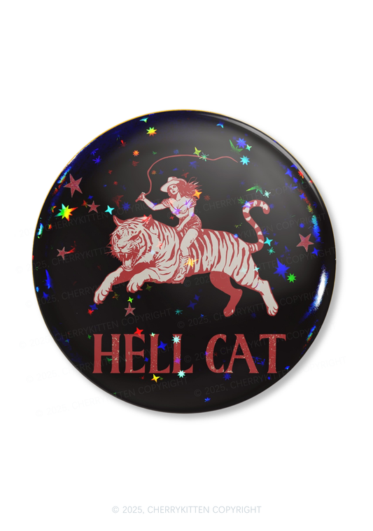 Cowgirl Hell Cat 1Pc Y2K Pin Badge Cherrykitten