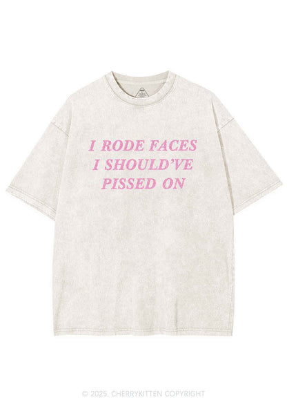 Glitter I Rode Faces Y2K Shirts Washed Tee Cherrykitten