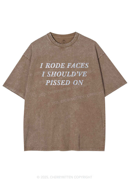 Glitter I Rode Faces Y2K Shirts Washed Tee Cherrykitten