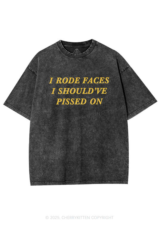 Glitter I Rode Faces Y2K Shirts Washed Tee Cherrykitten