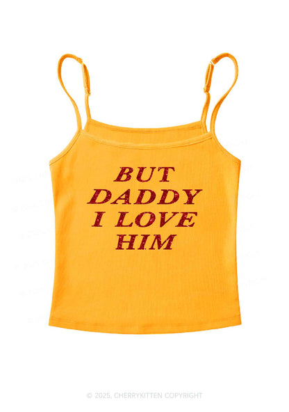 Glitter But Daddy I Love Him Y2K Spaghetti Strap Cami Cherrykitten