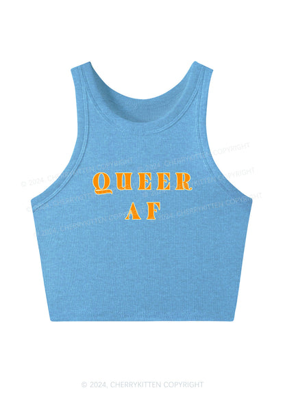 Queer AF Y2K Crop Tank Top Cherrykitten