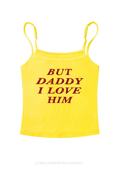 Glitter But Daddy I Love Him Y2K Spaghetti Strap Cami Cherrykitten