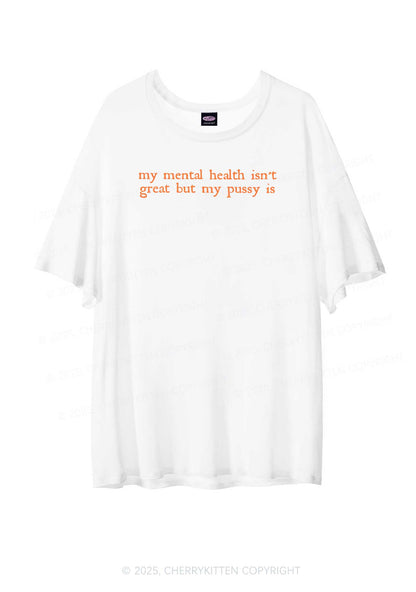Great Mental Health Y2K Sheer Boyfriend Tee Cherrykitten