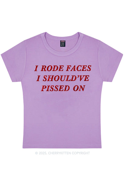 Glitter I Rode Faces Y2K Baby Tee Cherrykitten