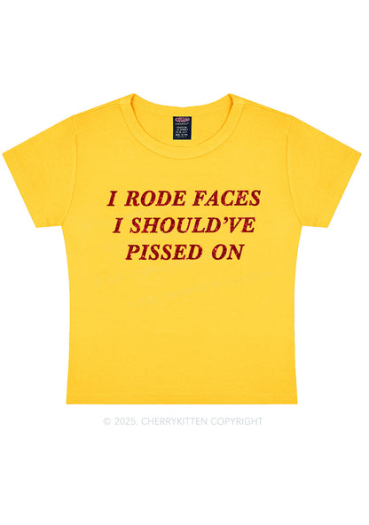Glitter I Rode Faces Y2K Baby Tee Cherrykitten
