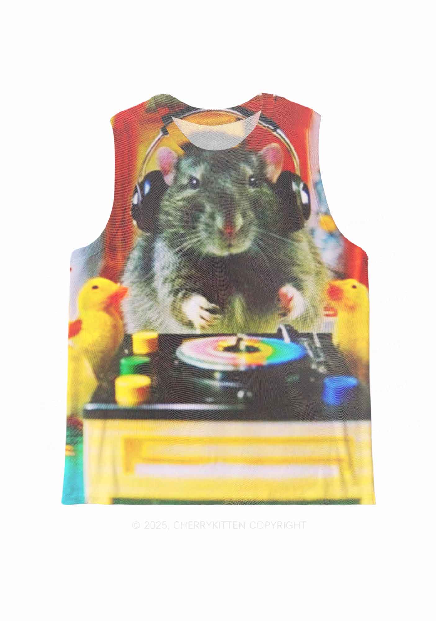 DJ Rat Duck Y2K Mesh Muscle Tank Cherrykitten