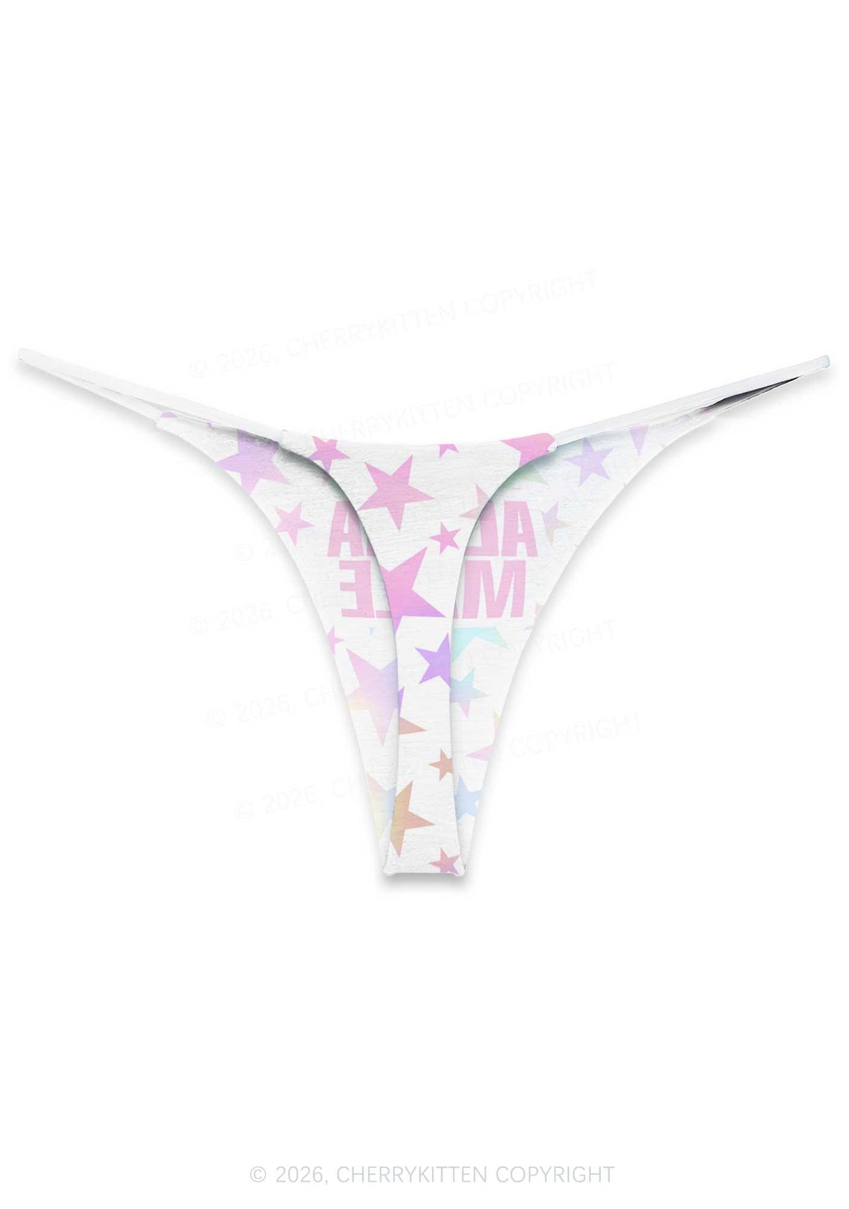 Pastel Star Alpha Male Y2K Print Bikini String Thong Cherrykitten