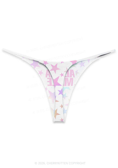 Pastel Star Alpha Male Y2K Print Bikini String Thong Cherrykitten