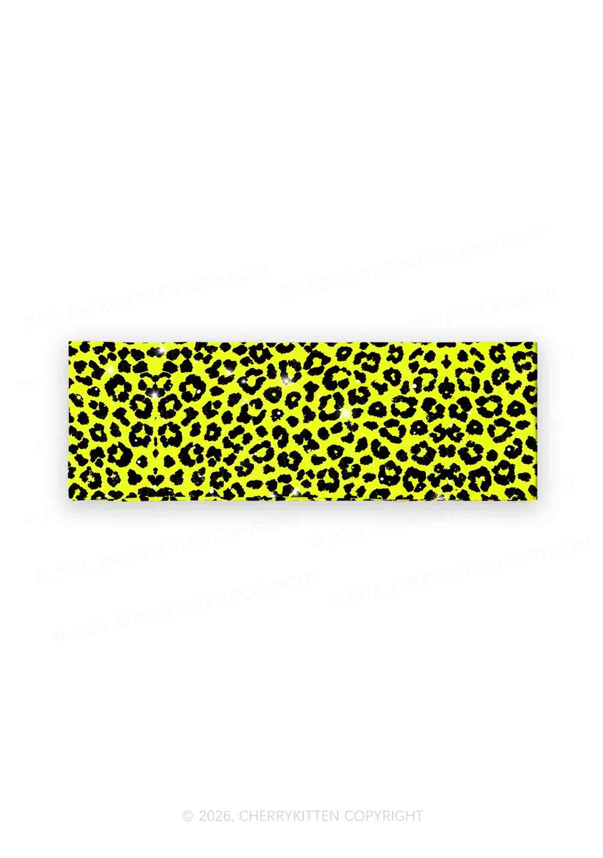 Lime Yellow Leopard Y2K Print Headband Cherrykitten