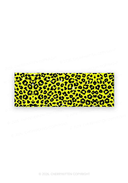 Lime Yellow Leopard Y2K Print Headband Cherrykitten