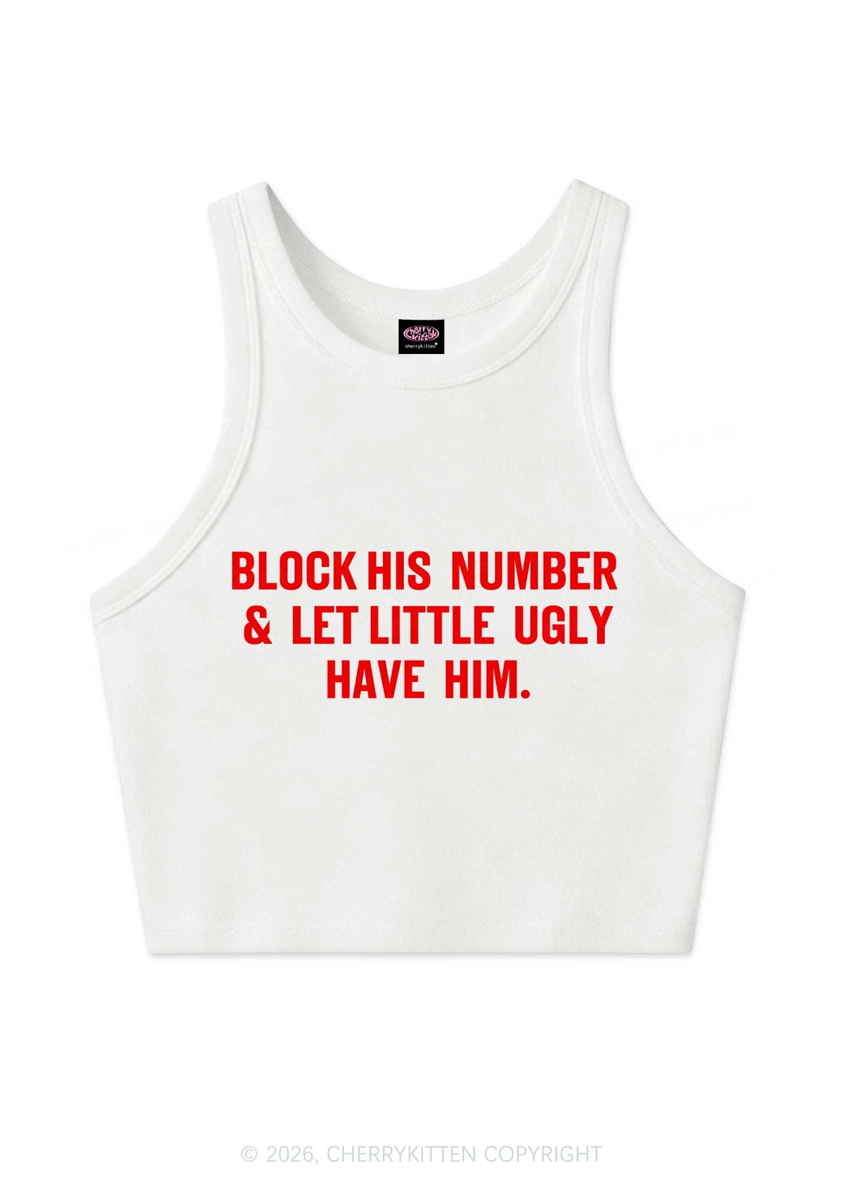 Let Little Ugly Have Him Y2K Crop Tank Top Cherrykitten