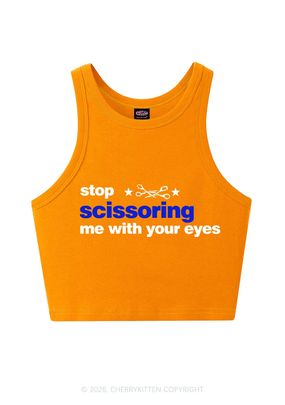 Stop Scissoring Me Pride Y2K Crop Tank Top Cherrykitten