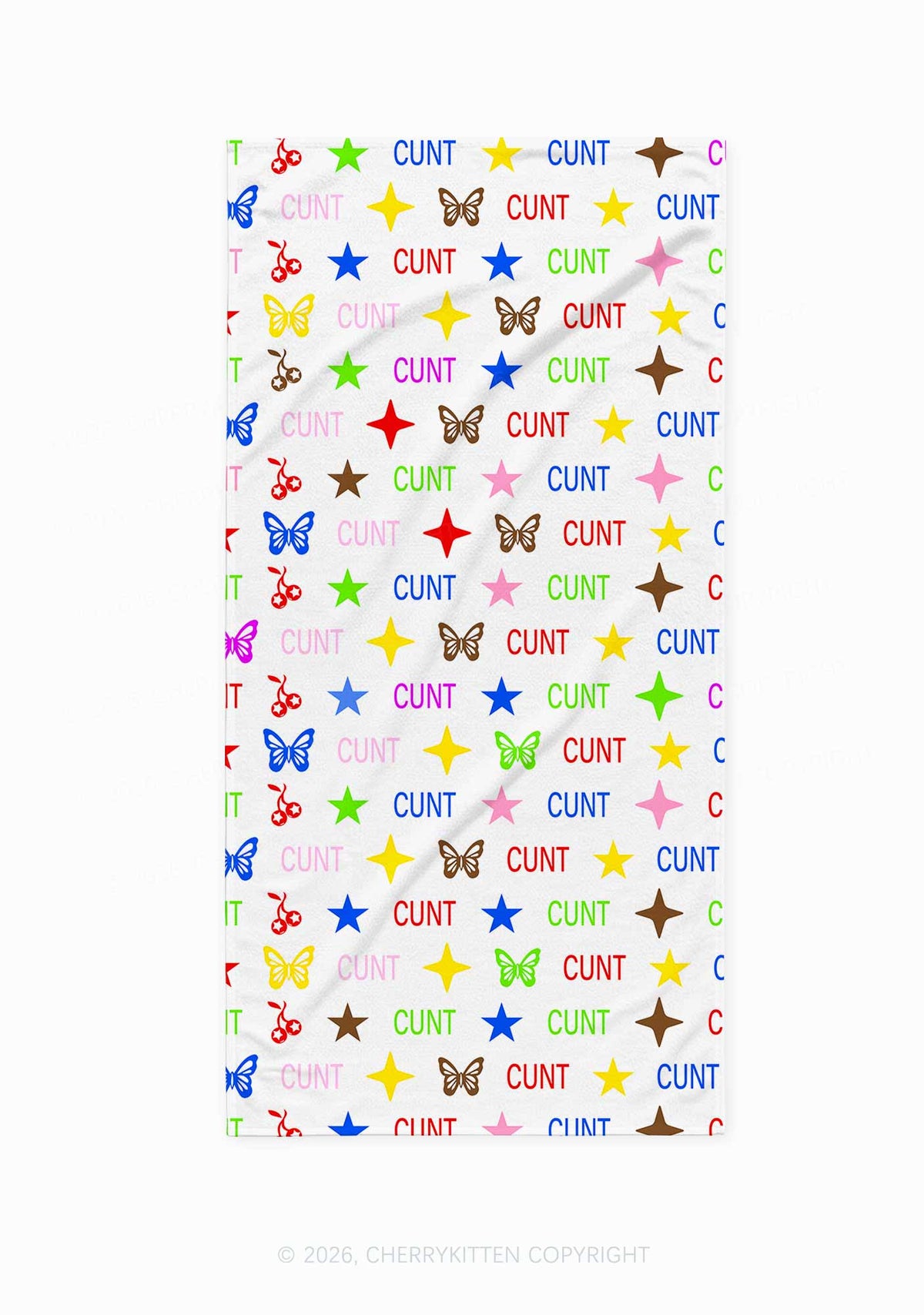 Colorful Cxxt Y2K Beach Towel Cherrykitten