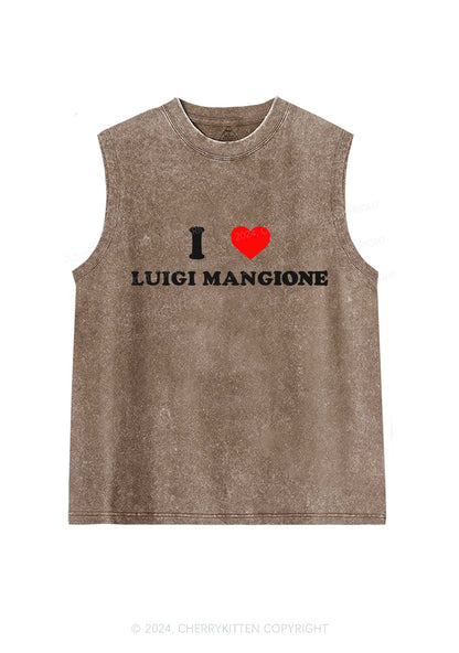 I Love Luigi Y2K Washed Tank Cherrykitten