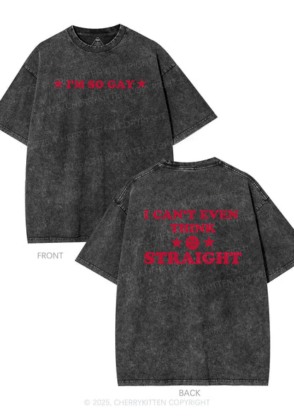 Im So Gay Two Sides Pride Y2K Shirts Washed Tee Cherrykitten