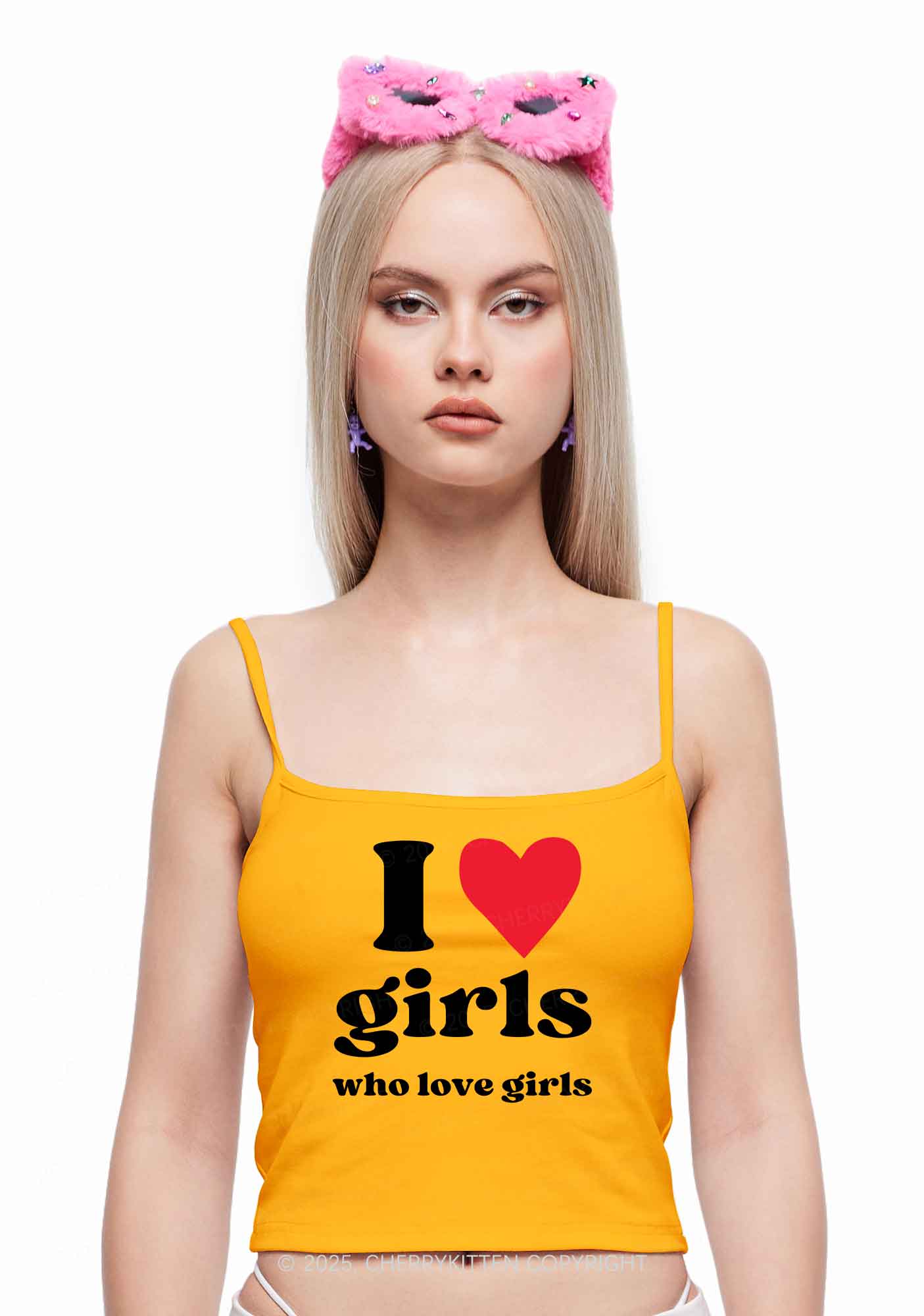 Girls Love Girls Pride Y2K Spaghetti Strap Cami Cherrykitten