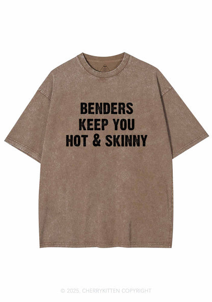 Benders Keep You Hot Skinny Y2K Shirts Washed Tee Cherrykitten