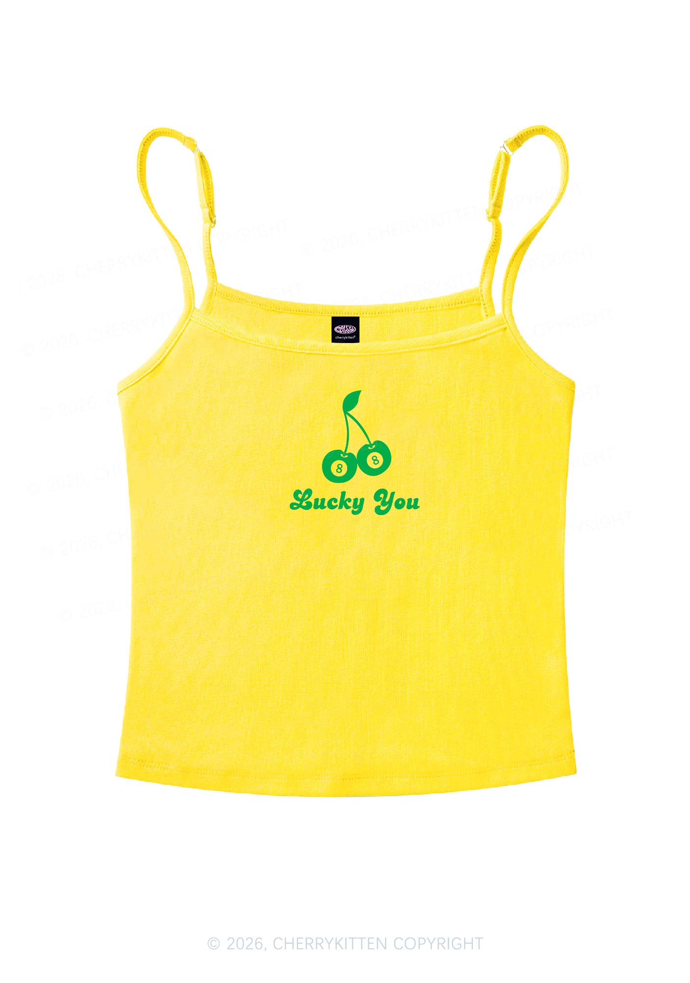 Lucky Eight St Patricks Y2K Spaghetti Strap Cami Cherrykitten