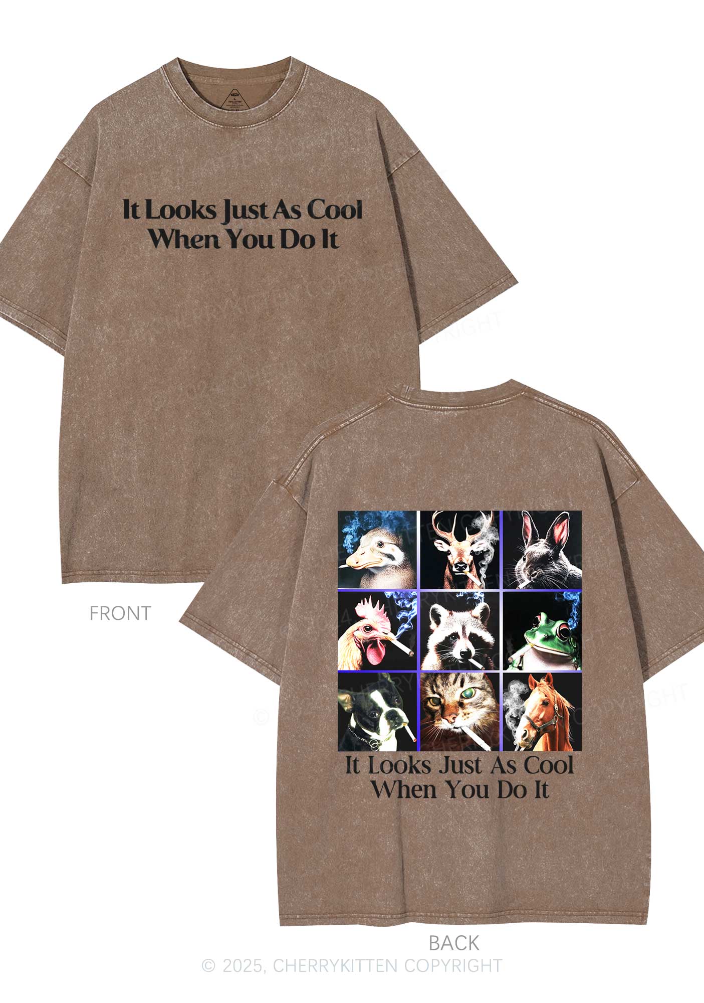 It Looks Just As Cool Y2K Shirts Washed Tee Cherrykitten