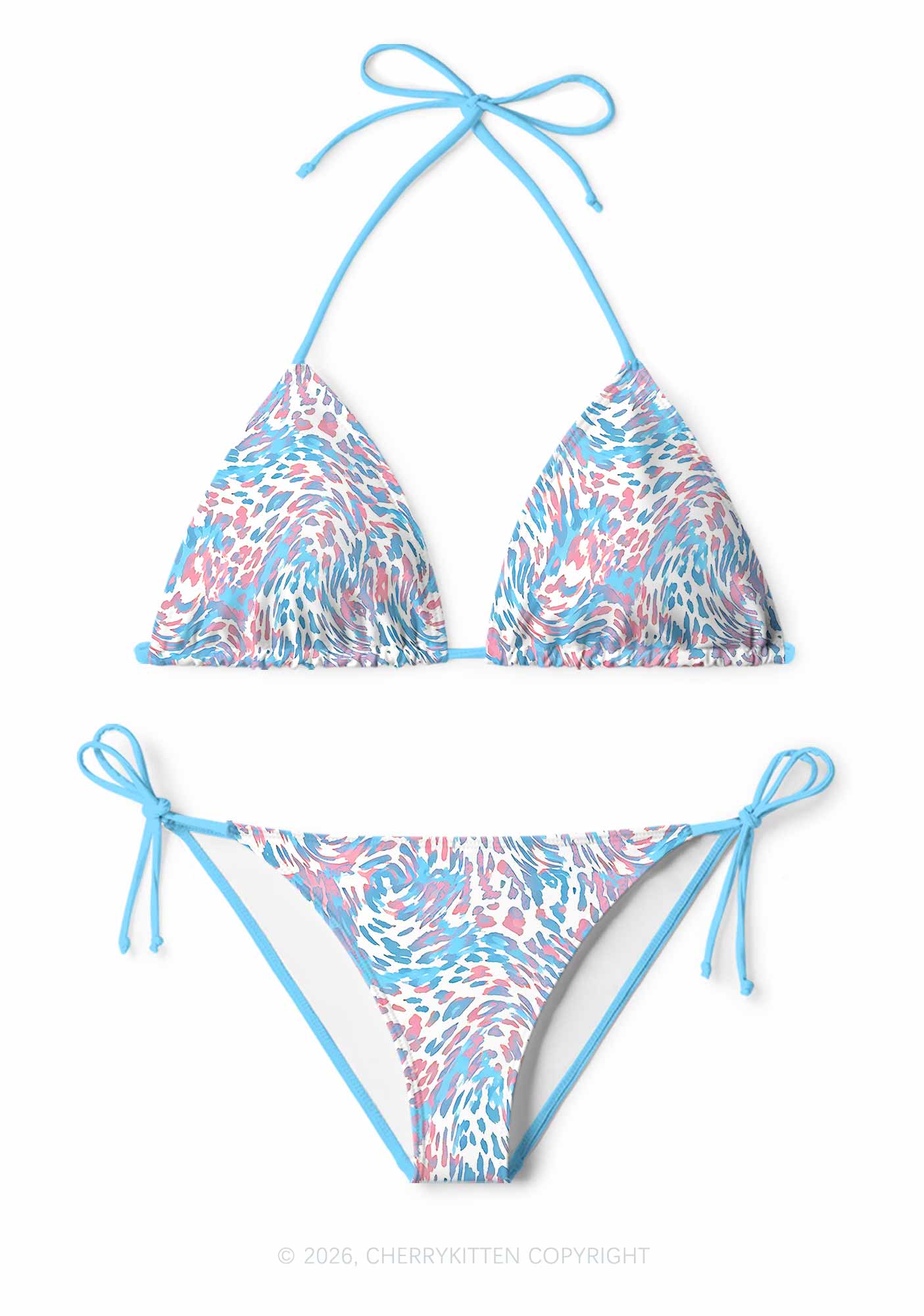 Trans Leopard Pride Y2K Print Bikini Set Cherrykitten