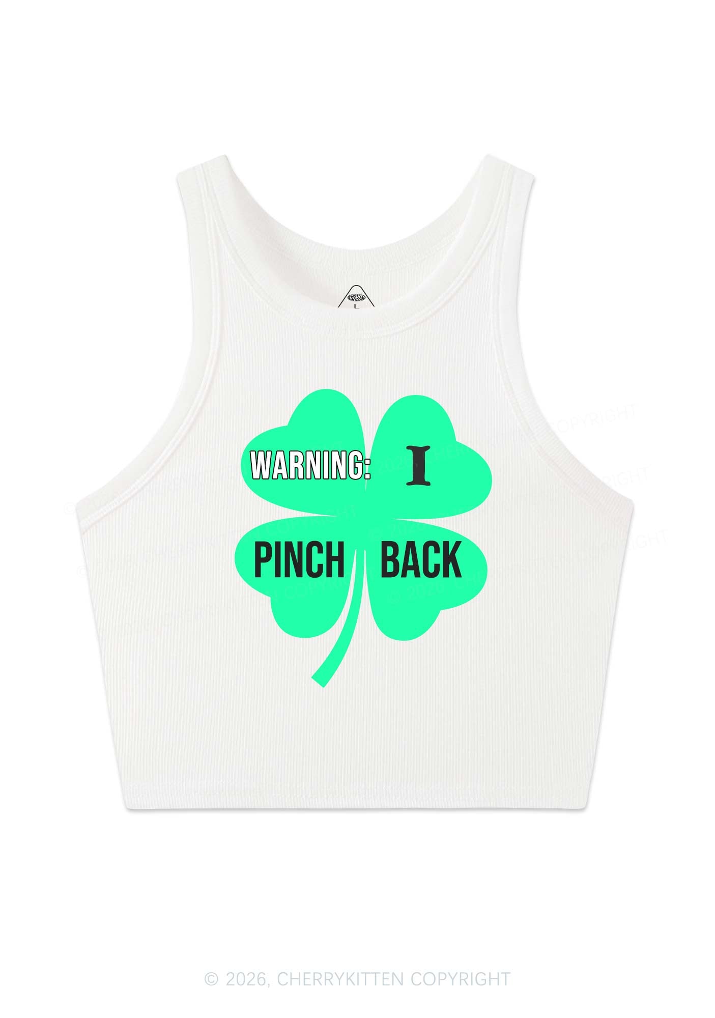 I Pinch Back St Patricks Y2K Crop Tank Top Cherrykitten
