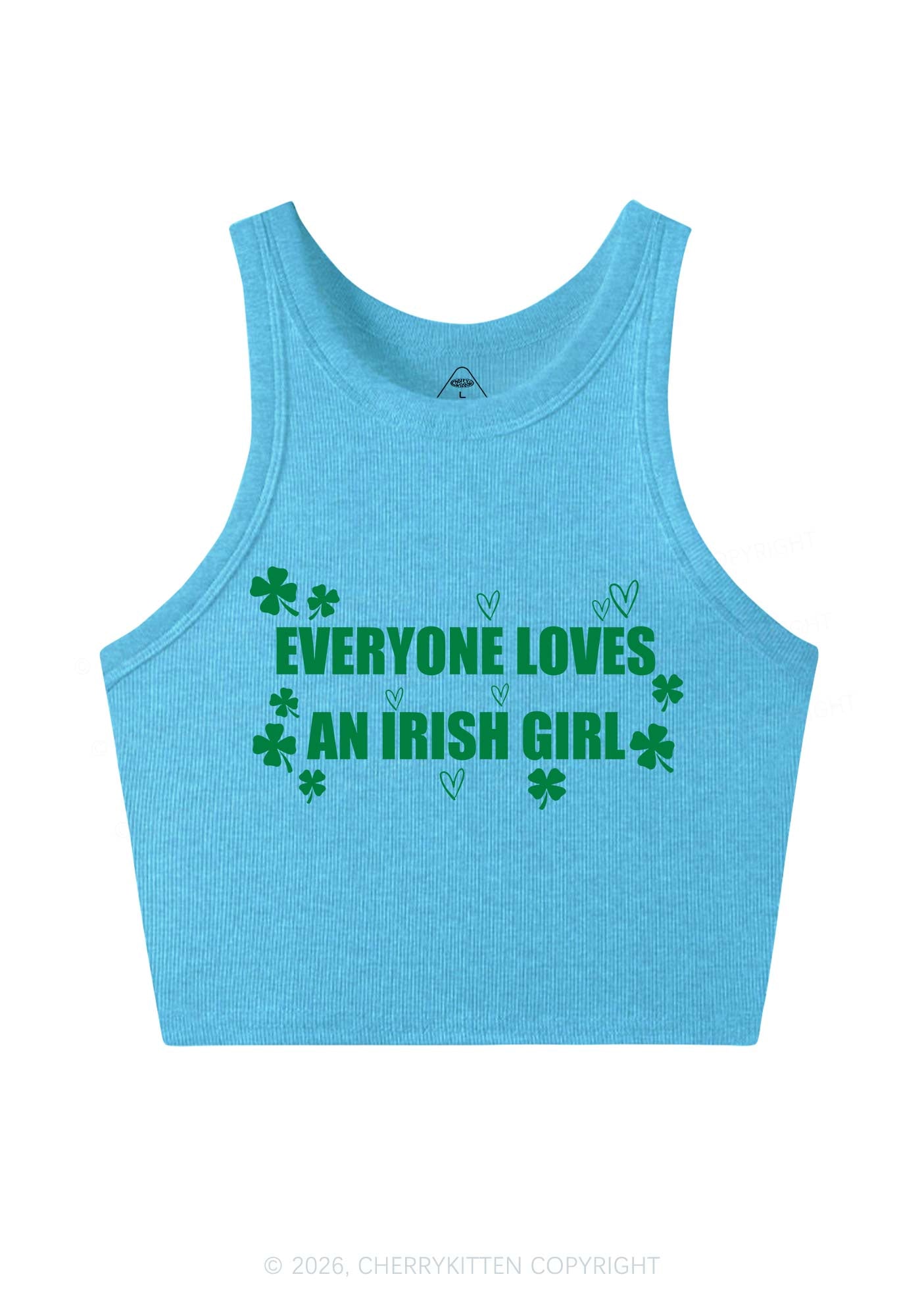 Everyone Loves Irish Girl St Patricks Y2K Crop Tank Top Cherrykitten