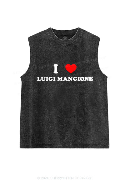 I Love Luigi Y2K Washed Tank Cherrykitten
