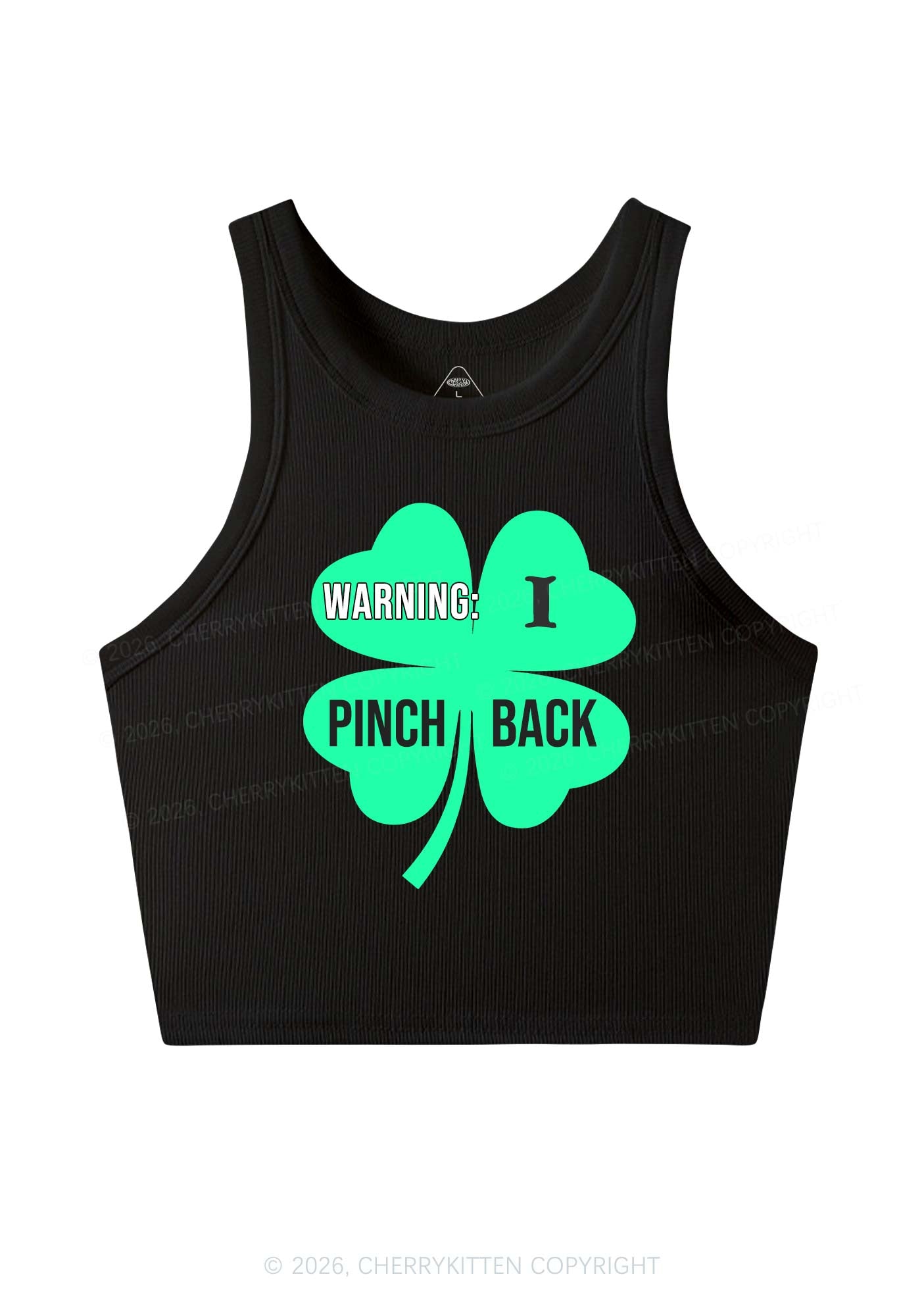 I Pinch Back St Patricks Y2K Crop Tank Top Cherrykitten