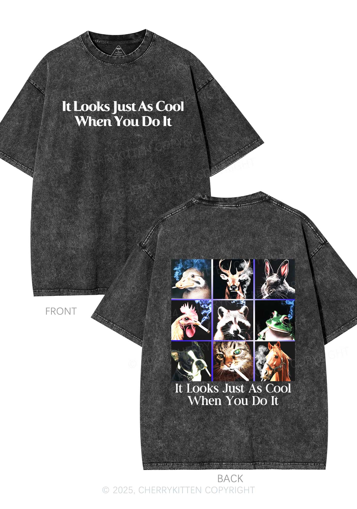 It Looks Just As Cool Y2K Shirts Washed Tee Cherrykitten