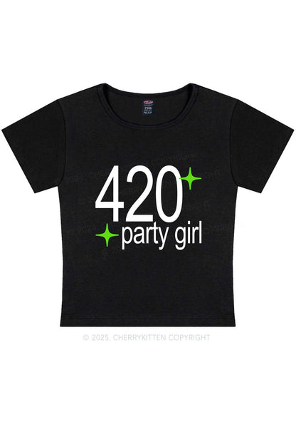 Stoned Party Girl Y2K Baby Tee Cherrykitten
