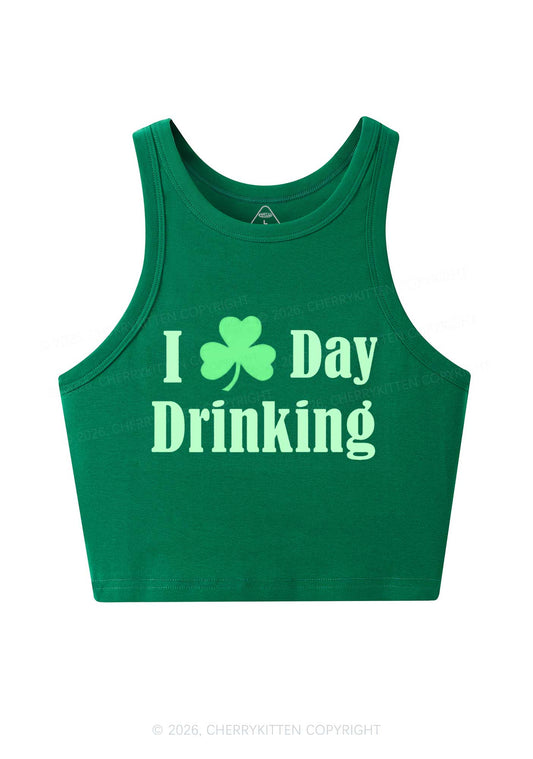 I Love Day Drinking St Patricks Y2K Crop Tank Top Cherrykitten