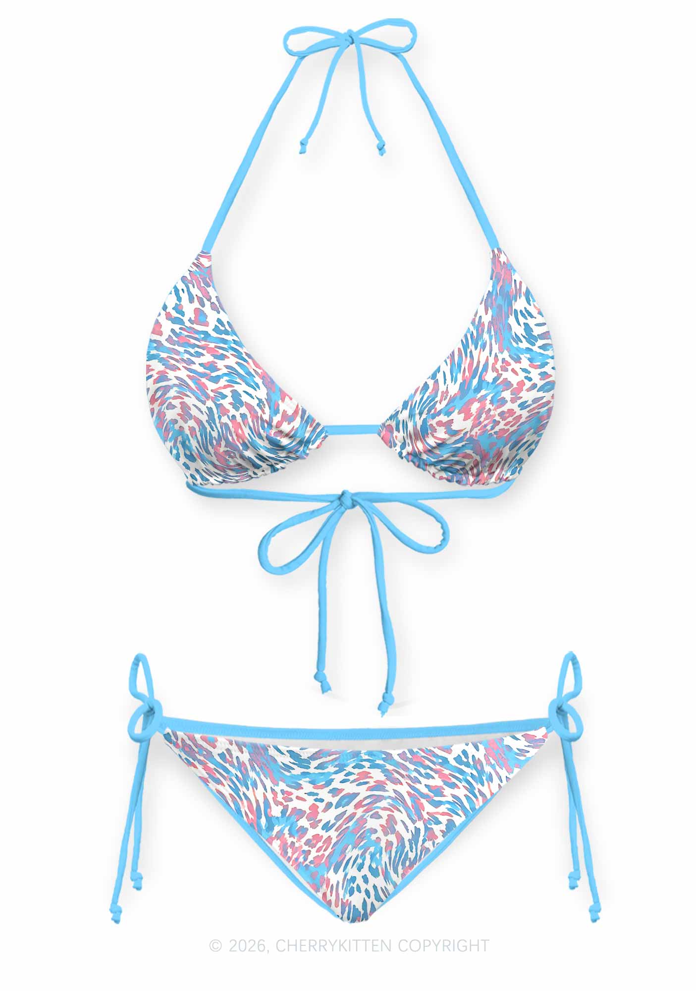 Trans Leopard Pride Y2K Print Bikini Set Cherrykitten